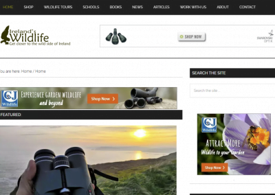 Ireland's Wildlife Website Design